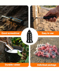 30 Pcs Tire Plugs Screw Type Emergency Tire Repair Kit with screwdriver being used roadside, durable rubber shown.