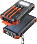 High Capacity Solar Power Bank 45800mAh with fast charging, built-in cables, LED flashlight, portable design for devices