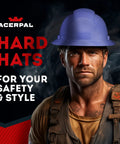 Acerpal promotional image featuring a man in work attire wearing a textured blue hard hat.