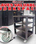 Killer 12U Open Frame 19 Inch Rack With Smooth Locking Casters And Dual Adjustable Shelves for AV Networking Rig in modern workspace.