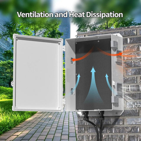 Tough Outdoor ABS Electrical Junction Box Water Resistant Enclosure With Internal Mounting Panel And Hinged Cover Weatherproof