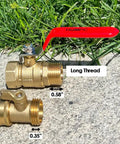 Heavy Duty Brass Garden Hose Shut Off Valve, 3/4 Inch GHT Thread, Long Handle For Easy Turn, Full Port