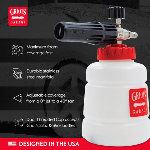 Boss Foam Cannon For Car Washing And Detailing Auto Mix Pressure Washer Foam Gun with red cap and stainless steel manifold