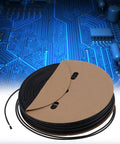 Hot Shrink Sleeve Kit For Home Electronics Wiring Protects Wires From Exposure With High Strength Flame Retardant Polyolefin Tubing That Stays Tough. black polyolefin tubing on cardboard spool for wiring insulation