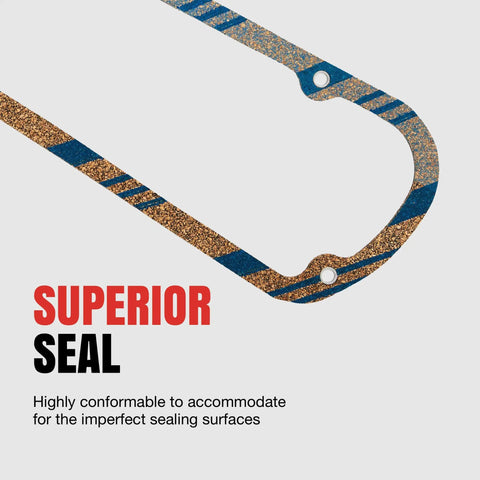 Close-up of R Engine Valve Cover Gasket Set for Subaru Outback and 2006-2012 models, focusing on cork-rubber seal material.
