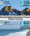 Indoor Outdoor Weather Station With Wireless Remote Thermometer And Barometer 1000 Ft Range sensor readings, mountain and ocean views
