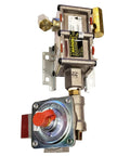 Range Safety Valve Assembly for Samsung DG94-00449A Oven Range, metal, 3/8 x 1/2 in NPT connections, top view