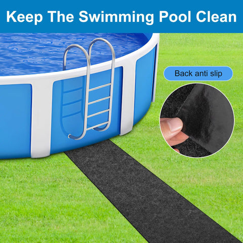 Absorb Water 10 Ft X 16 Inch Above Ground Pool Pathway Mat For Pool Or Spa Floor Ground Walkway Pad That Keeps Foot Dirt Out And No Mud Tracking, Protects Lawn, Easy Install, Durable Spa Deck Mat For Pools And Hot Tubs