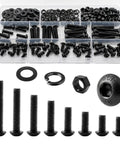 192 Piece M6 Hex Socket Button Head Screw Assortment Kit With Dead Simple 10 9 Grade Bolts and washers displayed in a plastic organizer.