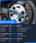 Rear Wheel Bearing And Hub Assembly Set Of 2 For Chevy Malibu 2004 2012 Cobalt 2009 2010 HHR 2008 2010 Pontiac G6 2005 2010 Saturn Aura 2007 2009 5 Lug With ABS Ready To Roll installed on vehicle