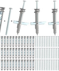 Heavy Duty Drywall Anchors And Zinc Screws Kit With Self Drilling Toggle Bolts 50 Pcs Size 8 X 2 1 8 Inch Screws Metal Hollow Wall Anchors