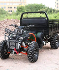 Heavy Duty Utility Trailer With Bucket For Tractor And ATV Use in outdoor setting