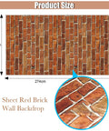 Brick Wallpaper Peel And Stick Set 4.5x9 Feet Removable Tablecloth Backdrop Self Adhesive For Home Decor Retro Red Brick Look