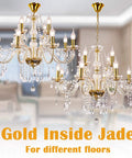 K9 Crystal Candle Chandelier 12 Light Pendant Ceiling Fixture For Dining Room Living Room Bedroom Hallway Entry Modern Glass Sparkle Lamp E12 Base Compatible Wow Factor Elegant Home Lighting shown in a modern living room setting