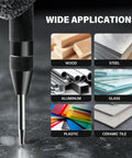 Heavy Duty Automatic Center Punch Featuring Adjustable Spring Tension And Anti Slip Knurled Grip for use on wood, steel, aluminum, glass, plastic, ceramic tile.