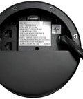 Bottom view of Power Tap Grommet With Hidden Center For Desk Setup Featuring 2 Power Outlets, USB Ports, RJ45, locking shims, cord