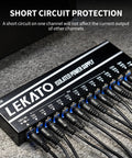 Guitar Pedal Power Supply With 12 Port Isolated Outputs For Effects, DC 9V 12V 18V, 100mA To 500mA Per Port, top view