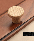 Built Tough Solid White Oak Wood Drawer Knobs For Kitchen Cabinets And Bedroom Dressers Featuring A Modern Single Hole Mount, 33mm diameter.