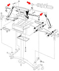 Ball Joint Kit For Club Car DS Golf Cart 1976 To 2008 Set Of 3 Tie Rod Ends Two Left Hand Threads OEM 7540 And One Right Hand Thread OEM 7539 Non Greasable Self Lubricating Direct Replacement shown in steering linkage diagram