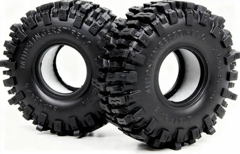 Pair of 1.0 Crawler Tires 64x25mm Mud Slingers Super Soft Sticky For RC Crawlers 1 By 18 TRX4M 1 By 24 SCX24 FCX24 Upgrade