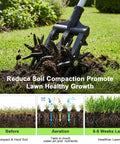 Lightweight Rotary Cultivator Tiller With Adjustable Stainless Steel Poles Anti Slip Grip Hand Tiller For Soil Mixing Or Reseeding Grass Lawn Long Reach 69 Inch Garden Tool No Heavy Lifting For Easy Yard Work aerating lawn