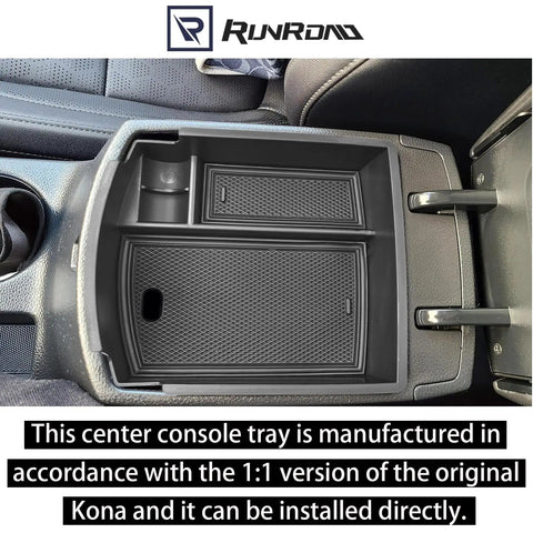Center Console Organizer Tray For Hyundai Kona 2018 2019 2020 2021 2022 2023 Not For Kona EV installed in armrest