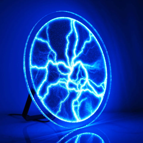 12 Inch Plasma Disc Light Plate With Dope Touch Responsive Glow, Music And Voice Activated Sensor, vibrant blue glow