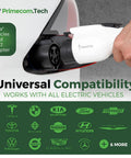Level 2 EV Charger With Adjustable Amperage 10A 16A 24A, 30 Foot Cable, 10 30P Plug, Fast Home Charging Station compatibility display