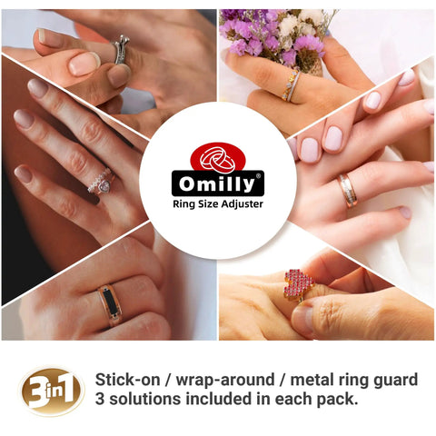 All In One Ring Size Adjuster Kit For Loose Rings With 60 Pack, 16 Sizes And 3 Styles Metal Guards Spacers, Invisible Protectors