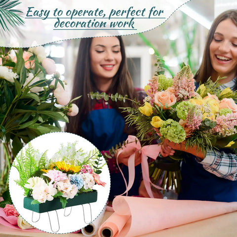 2 Pack Headstone Flower Saddles With Foam 12 x 11 Inch Galvanized Grave Saddles Floral Display Setup