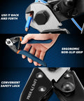 Tough As Nails Seven Point Five Inch Wire Cutter And Heavy Duty Snips with ergonomic grip and safety lock for crafting.