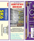 Security Kit For Window Wells With Grates That Project 22 To 26 Inches, Adjustable SK6, showing aluminum components and lock mechanism.