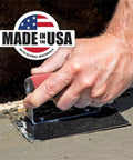 Straight Concrete Edger With Blue Steel Blade And DuraSoft Handle, 6x6 Size, 5 Eighth Lip By One Half Radius, Made In USA in use