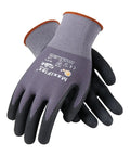 Seamless Knit Nylon Glove With Nitrile Coated Micro Foam Grip On Palm And Fingers For Dry Environments, Breathable Comfort, Gray And Black view