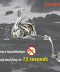 Locked Type Power Handle Square Shaft For Shimano Spinning Reels Aluminum 58mm Handle with easy installation diagram