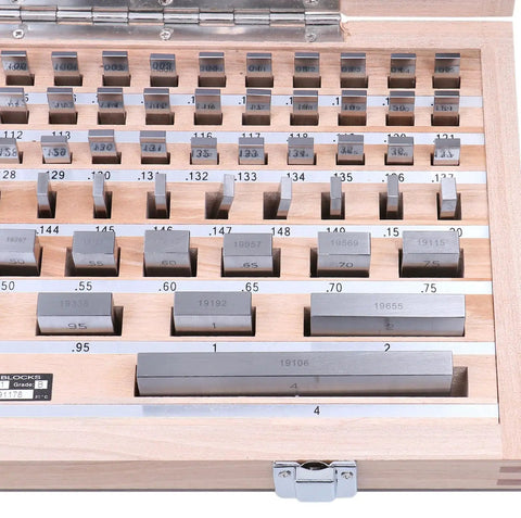 Must-Have Pro Grade 81-Piece Steel Gauge Block Set With Grade B Accuracy, Corrosion-Resistant Precision Gauge Block Kit Including Manufacturer Certificate, Calibrated For 68 Degrees F (20 C), P900-S581