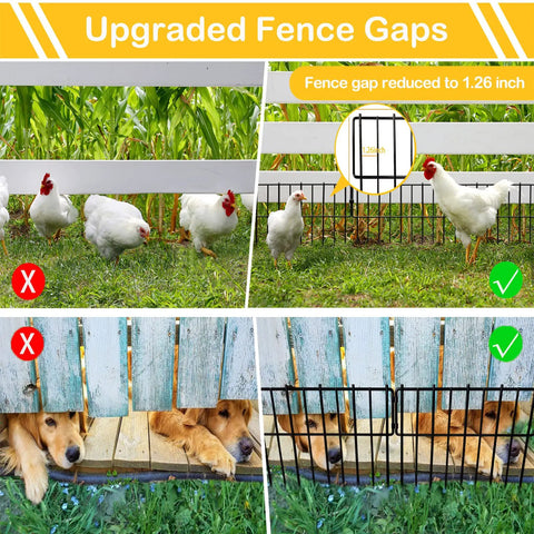 No Dig Yard Fence Border Kit 10 Pcs Upgraded One Point Two Six Inch Gap Decorative Fence For Rabbits And Dogs Rustproof