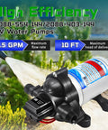 12V 45 PSI Diaphragm RV Water Pump Delivers 3.5 GPM Fresh Water For RVs Boats Yachts With One Half MNPT Connection