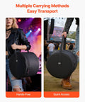 Tour Tough Five Piece Drum Case Set Crafted From Durable 600D Nylon With Heavy Padding For 22 Inch Kick Drum 12 13 16 Inch Toms And 14 Inch Snare Covers showcased in user-friendly carrying methods at a concert.
