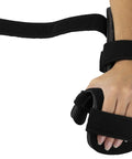 Right Hand Soft Resting Stroke Hand Splint with Adjustable Straps for Flexion Contractures, worn on a hand for rehab and comfort.