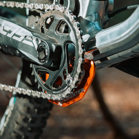 Close-up of FortiGuard Alloy MTB Bash Guard ISCG05 Compatible For 26T To 36T Chainrings Protects Your Mountain Bike Chainring