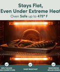 Quarter Sheet Pan With Wire Rack Set For Oven Use, baking bread at 475°F showing durability and heat resistance in oven