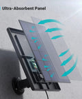 Solar Powered Outdoor Security Camera Kit With 2 4GHz WiFi 360 Degree PTZ, ultra-absorbent solar panel detail.