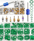 Car AC Repair Kit With 270 O Ring Seals And 40 Valve Core Set Plus Remover Tool For R12 R134a Refrigerant Systems And Tire Valve Cores