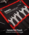 Raised Panel Metric Wrench Set 5 Piece Built With CRMO Alloy Steel Includes Canvas Pouch Heavy Duty Wrenches For Automotive