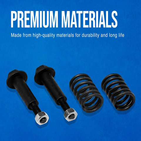 Heavy Duty Exhaust Bolt And Spring Kit For Ford Explorer Sport Fits Ranger And Sport Trac Replacement Hanger Hardware showing steel bolts and springs.