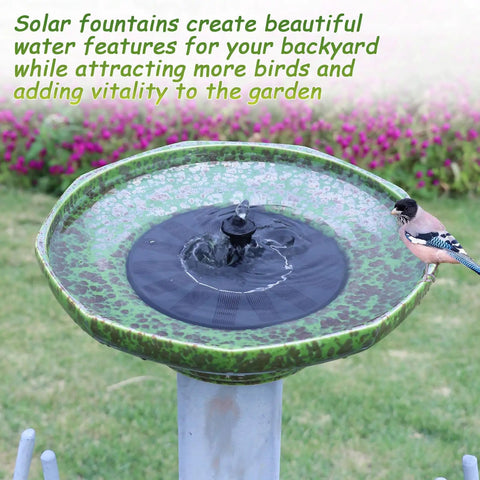 Sun Powered Ceramic Bird Bath Fountain For Outdoors Garden And Yard Decor No Battery Needed Solar Water Feature Durable