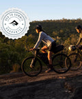 Cyclists in action with Bikepack Dry Bags Set 3.7L Each Waterproof Gear Bags With Stretch Loc Straps For Bikepacking