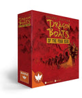 Deluxe Dragon Boats of the Four Seas Board Game for All Ages box featuring dragon illustration and vibrant red design.