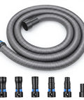 10 Foot Universal Dust Collection Hose For Shop Vacuums With Six Adapters Fits Two And A Half Inch Vacuums Flexible TPE Connectors